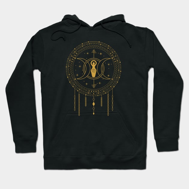 Triple Moon Goddess | Pagan Symbol Hoodie by CelestialStudio